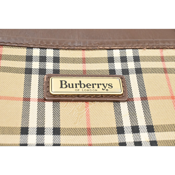 Burberry Vintage Authentic Clutch Bag Classic Nova Check Beige Brown Canvas - Picture 2 of 12